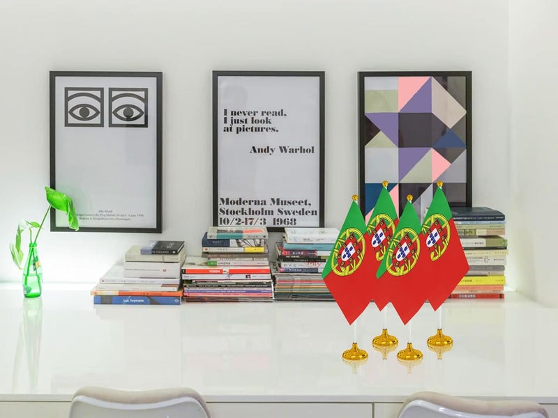 WXTWK 12 Pack Portugal Flag Portuguese Desk Flag Small Mini Portuguese Table Flags With Stand Base,Home Office Festival Events Celebration Decorations - Image 5